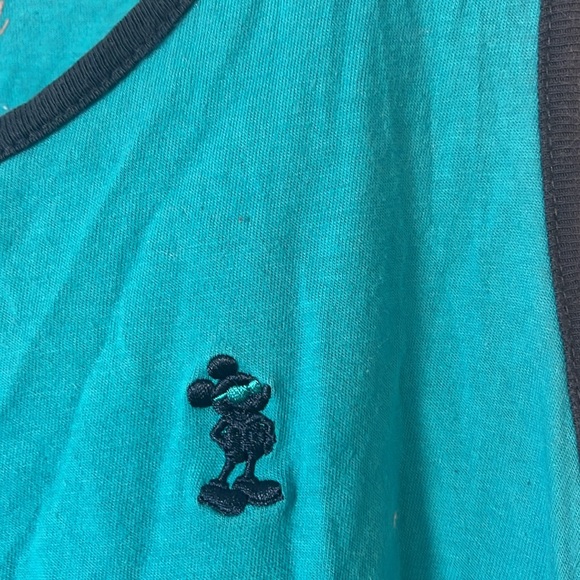 Disney Teal Mickey Mouse Embroidered Logo Tank Top - Picture 3 of 4